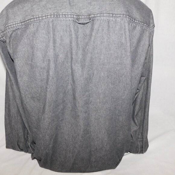 Dakota Workpro Series Mens L Black Collard  Denim Pearl Snap Closure Shirt - Picture 13 of 14